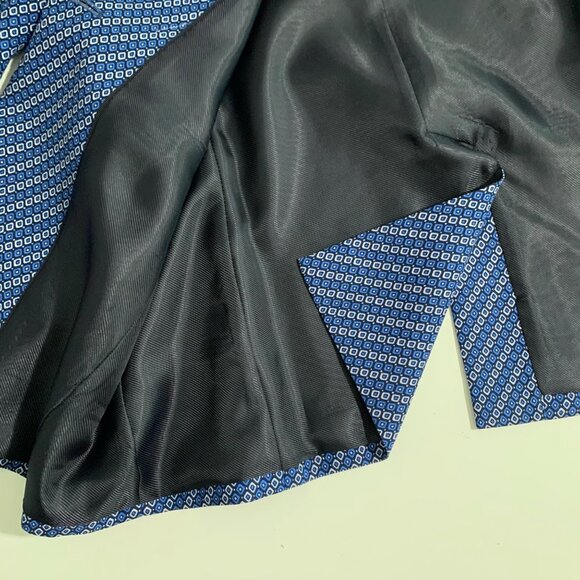 Banana Republic Womens Blue Patterned Blazer Size 6 Business Casual - Picture 13 of 14
